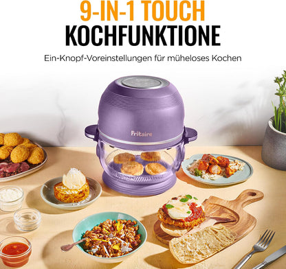 Non Toxic Air Fryer™ Pro | 9-In-1 Glass Air Fryer | Self-Cleaning | 5 Quart | Rotisserie and Tumbler | 400F Vortex for Even Cooking, Bpa-Free Teflon Free, Recrisp, Roast, Bake, Lavender4