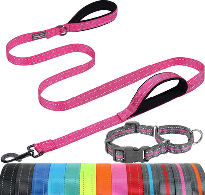 VIVAGLORY Double Handle Dog Leash Twingrip, 6Ft X 1In, Navy | Dog Leash for Collar with Traffic Handle & 2 Loop for Walking & Training, Traffic Control Reflective Heavy Duty Puppy Pet7