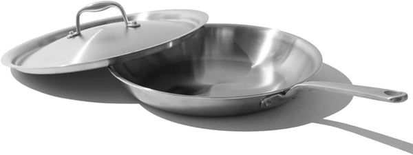 Made in Cookware - 12-Inch Stainless Steel Frying Pan with Lid - 5 Ply Stainless Clad - Professional Cookware - Crafted in Italy - Induction Compatible1