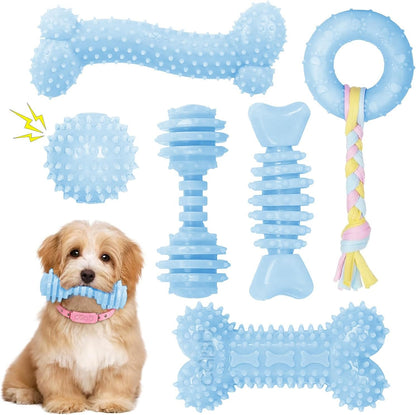 Puppy Toys, 6 Pack Dog Chew Toys for Puppy, Cute Pink Small Dog Toys, Puppy Teething Toys for Puppies, Soft Durable Interactive Chew Toy for Small Dogs8