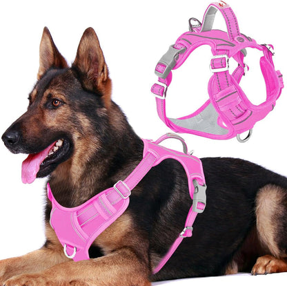 BARKBAY Dog Harness No Pull with ID Tag Pocket - Heavy Duty, Reflective, Easy Control for Large Dogs(Blue,L)37