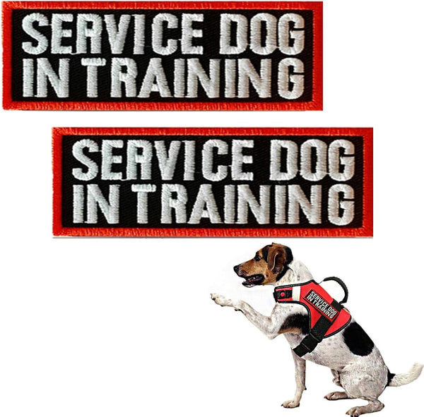 2 Pack Service Dog Patches for Harness, Tags with Hook and Loop Patches Red Border for Vests and Harnesses for Dog in Training, Service Dog, Emotional Support7