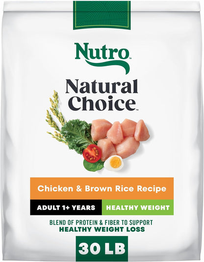 Nutro Natural Choice Healthy Weight Dry Dog Food, Chicken & Rice, 30 Lb | Non-Gmo, Chicken #1 Ingredient, No Corn, Wheat, Soy, Supports Weight Loss, Skin & Coat, Digestive & Immune Health1