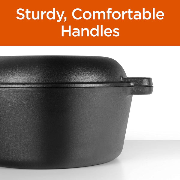 2-In-1 5-Qt. Dutch Oven, 10.25-Inch Skillet Lid, CHFL508 | Pre-Seasoned Cast Iron, Works on All Cooktops Including Induction, Outdoor Cookware for Campfires or Grills7