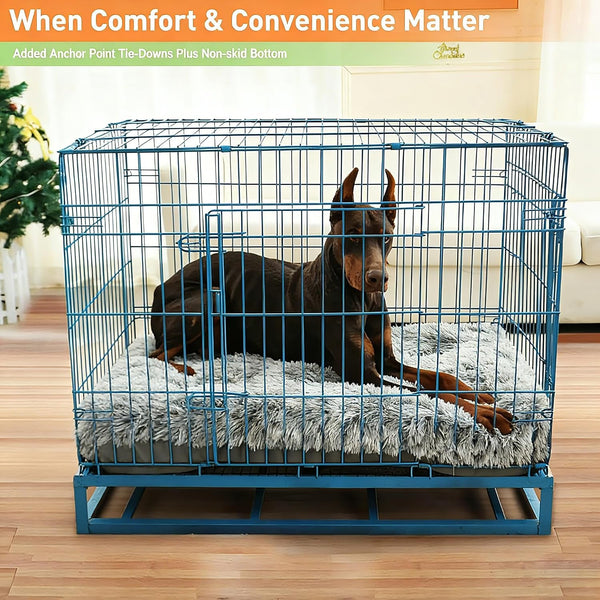 KISYYO Premium Washable Orthopedic Dog Bed – 41" Extra Large Crate Mat with Non-Slip Base, Plush Support for Pets up to 90 Lbs, Grey5