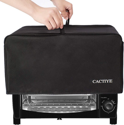 Toaster Oven Dust Cover with Accessory Pockets Compatible with Hamilton Beach 6 Slice of Toaster Oven (BLACK，19 X 14 X 10 Inches)1