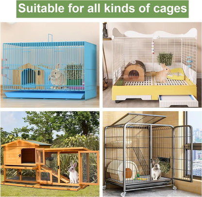 LUAVIARU Upgrades 2Pcs Hay Feeder Rabbit - Guinea Pig - Metal Frame Hay Rack with Adjustable Hook - Less Wasted - for Guinea Pig, Bunny, Chinchilla Cage Accessories - Bunny Feeder6