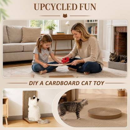 2PCS Cardboard Cutter for Cat Scratchers, DIY Cardboard Strip Cutter with 10 Spare Precision Blades for Custom Cat Beds, Furniture & Scratch Pads (Red & Yellow)5