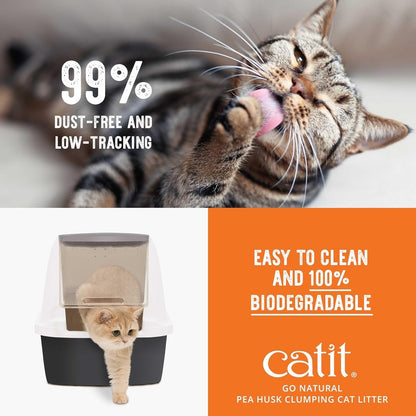 Catit Go Natural Pea Husk Clumping Cat Litter, 12.3 Lb, Lavender Scented | Lightweight, Dust Free, Easy Cleaning & Scooping, Flushable Kitty Litter with Odor Control & Subtle Fragrance6