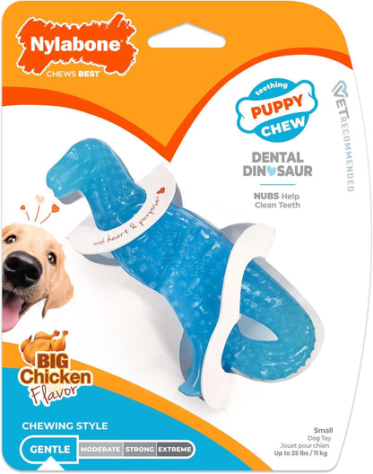 Nylabone Puppy Starter Kit, Dog Chew Toys & Chew Treat, Blue, 3 Count | Small Breeds, Chicken & Bacon Flavor, 2 Chew Toys, 1 Natural Treat, Teething Toys for Puppies, Puppy Enrichment, up to 25 Lbs16