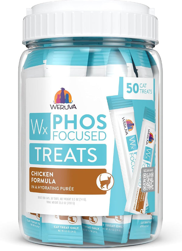 Weruva Wx Phos Focused, Lickable Cat Treats Variety Pack, 0.5Oz Tube, Pack of 2412