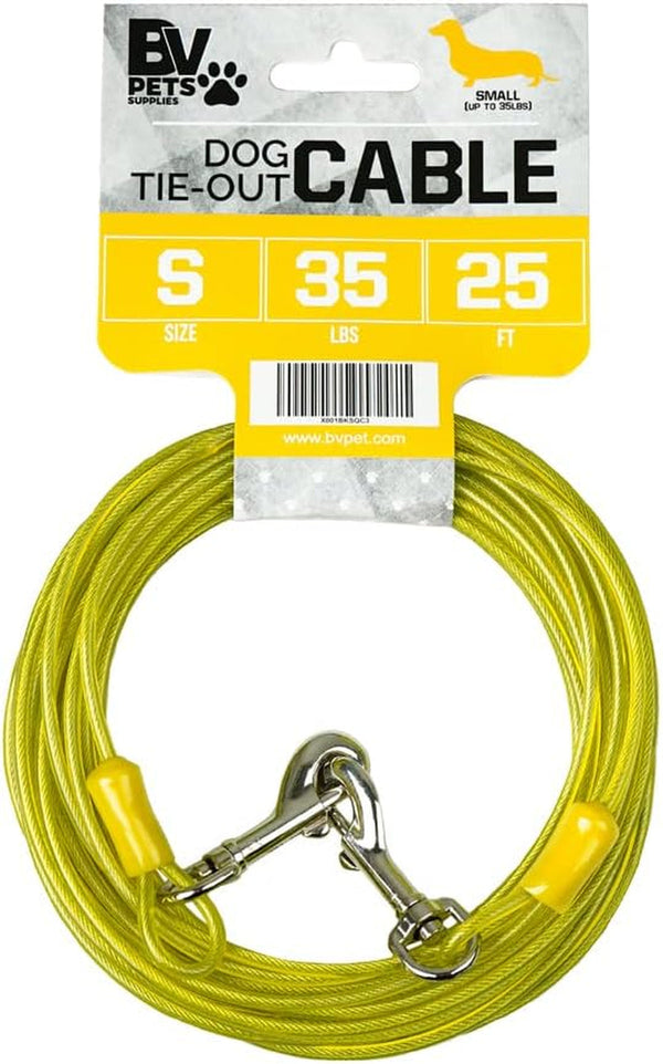 BV Dog Tie Out Cable 30 Feet - Heavy Duty Dog Lead up to 125 Pounds - Reflective & Rust-Free with Quick Release Swivel Clips & 360° Rotating Clasp - Tangle-Free Dogs Runner for Yard (Red, Single)13