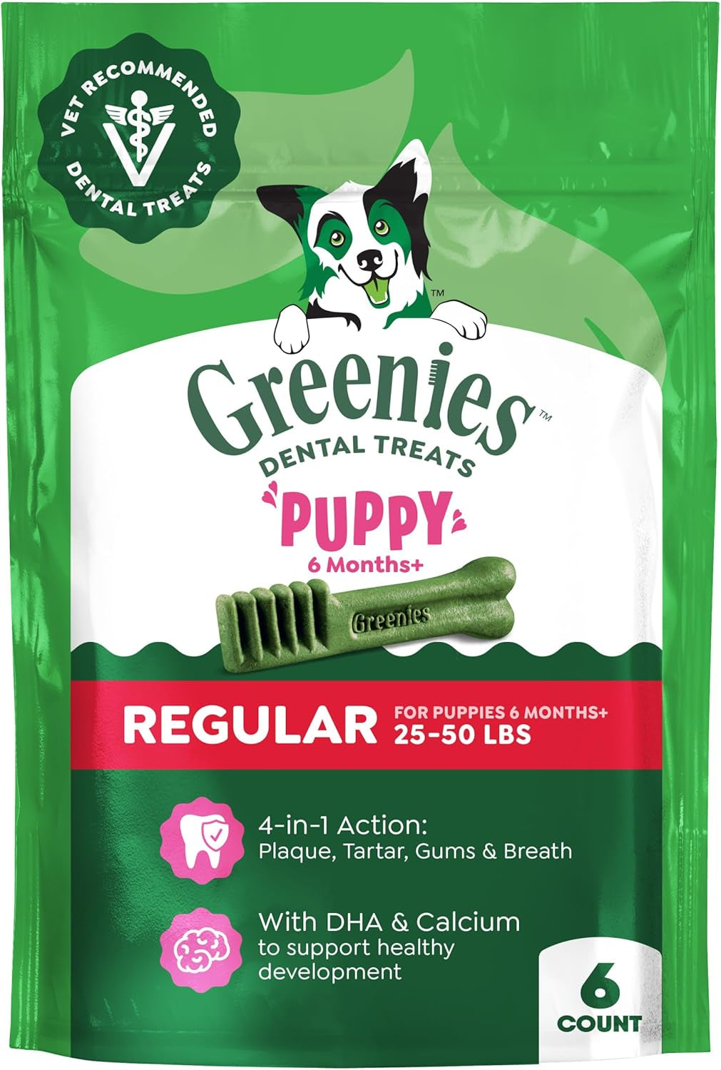 greenies-puppy-regular-natural-dental-dog-treats-original-flavor-12-count-veterinarian-recommended-natural-ingredients-cleans-teeth-freshens-breath-for-puppies-25-50-lbs-6-oz-pack