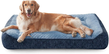 JOEJOY XL Orthopedic Dog Bed for Large Dogs, Extra Thick Foam Pet Bed Sofa | Bolster Sides, Large Sized Dog Couch Bed with Removable Washable Cover, Non-Slip Bottom, Grey (42"X30")11