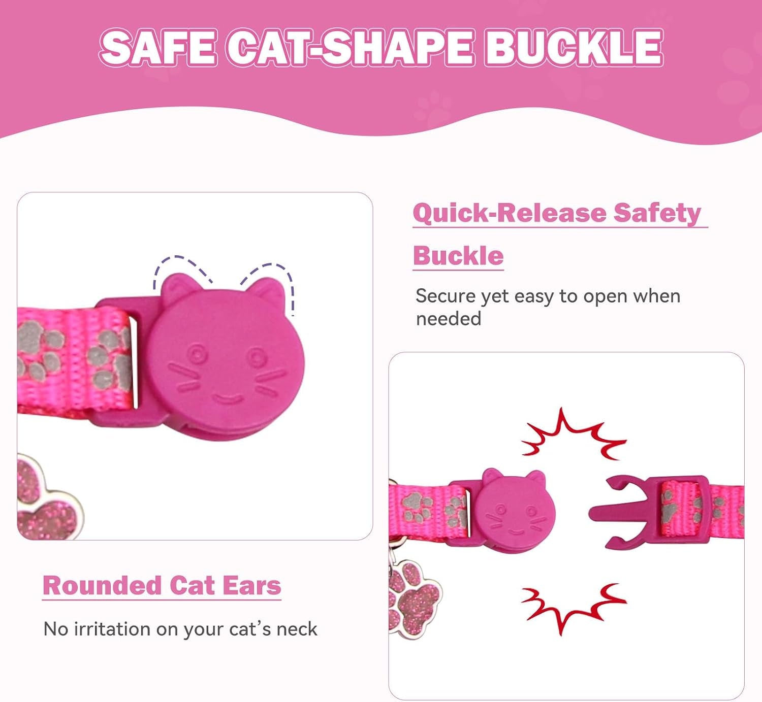 4pcs-breakaway-cat-collars-reflective-cat-collar-with-bells-kitten-collars-for-boy-girl-cats-breakaway-collar-for-cats-with-paw-pendant-6-9-inchpurple-hotpink-red-teal