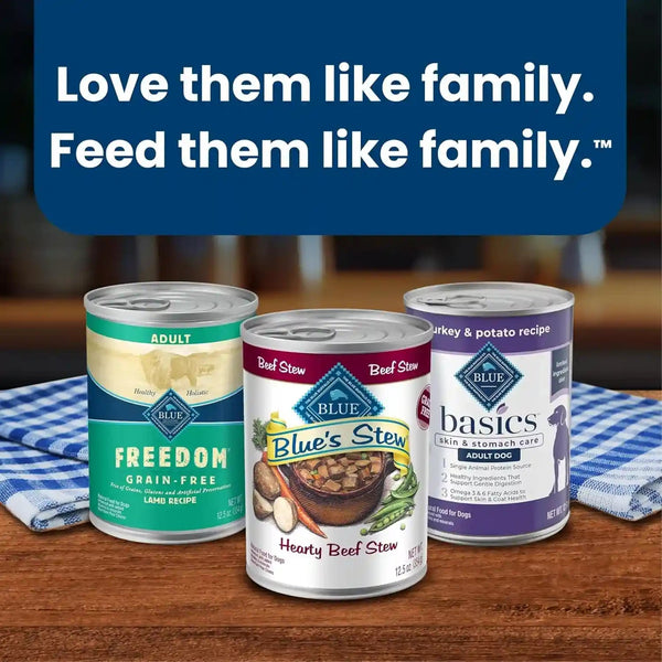 Blue Buffalo Blue’S Stew Variety Pack Hearty Beef & Country Chicken Stew Natural Grain Free Wet Dog Food with Real Meat in Thick Savory Gravy, Natural Ingredients, 12.5-Oz Cans (6 Count)9