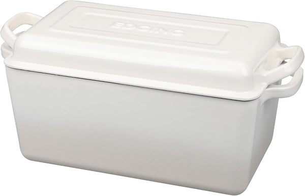 Enameled Cast Iron Dutch Oven, Oblong Bread Oven for Sourdough Bread Baking, Baking Pan, Dual Handles, Oven Safe, 4 Quart, White3