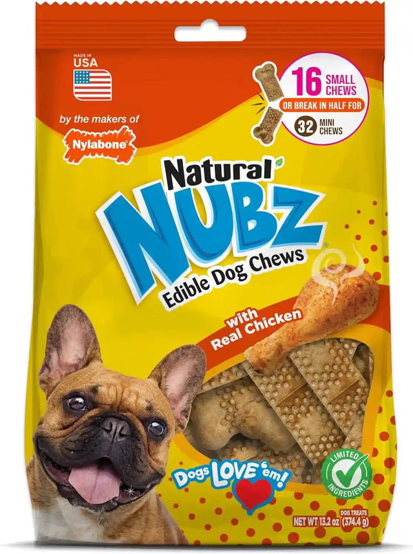 Nylabone Nubz Natural Dog Treats Made with Real Chicken, Small, 4 Count | Long Lasting Dog Chews, Made in USA, Limited Ingredients, Highly Digestible, Dog Dental Treats for Small Dogs up to 30 Lbs13