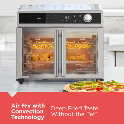 BLACK+DECKER 12-In-1 Crisp 'N Bake Air Fryer Toaster Oven | 12-In-1 Air Fryer Toaster Oven Fits a 12-Inch Pizza with Convection Cooking for Crispy, Fast Family Meals.4