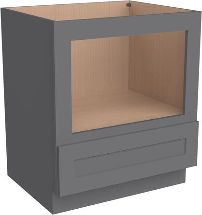 Microwave Base Cabinet – Solid Wood Shaker Style Kitchen Storage Base Unit with Drawer & Soft-Close Doors, RTA Pantry Cupboard for Dining Room, Coffee Bar 30" W X 24" D X 34 1/2" H (Pebble Gray)4