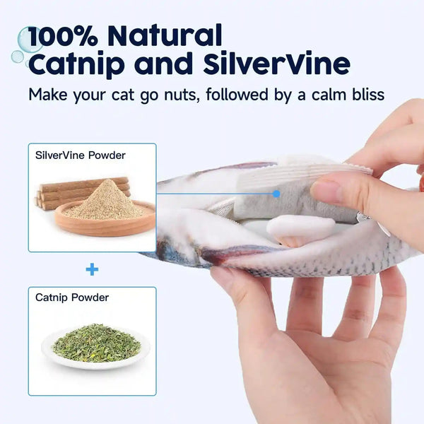 Potaroma Cat Toys Flopping Fish with Catnip, Moving Kitten Kicker, Floppy Wiggle Carp for Small Dogs, Interactive Motion Kitty Exercise, 10.5 Inches4