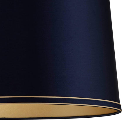 Pre-Assembled Sydnee Large Navy Blue with Gold Trim Shade 14X16X11 (Spider) | 14" Top X 16" Bottom X 11" High Replacement for Table Lamps Drum Harp + Finial2