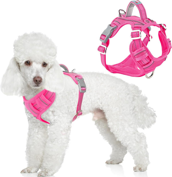 BARKBAY Dog Harness No Pull with ID Tag Pocket - Heavy Duty, Reflective, Easy Control for Large Dogs(Blue,L)48