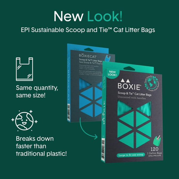 Boxie Sustainable Scoop & Tie Pet Waste Bags, 120 Count, Leak-Proof, Easy-To-Tie Handles, Eco-Friendly, Odor Control, EPI Technology, Durable for Cat Litter & Dog Waste4