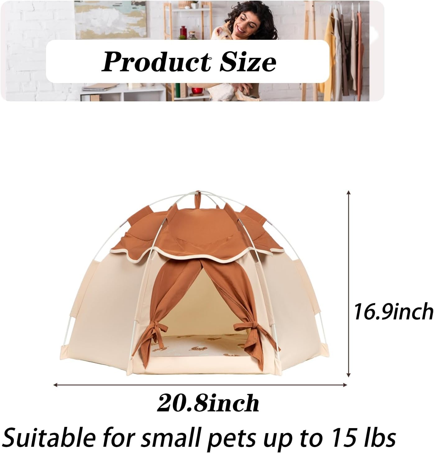 gigreinc-cat-tent-for-indoor-indoor-dog-house-kitten-tent-suitable-for-samll-dogs-pet-cute-cave-nest-dog-housesbeige-medium