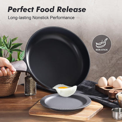 8Inch Nonstick Frying Pan Skillet, PFOA/PFOS Free, Black | Non Stick Egg Pan Omelette Pans, Healthy Kitchen Cooking Chef'S Pan, Induction Compatible, Stay-Cool Handle2