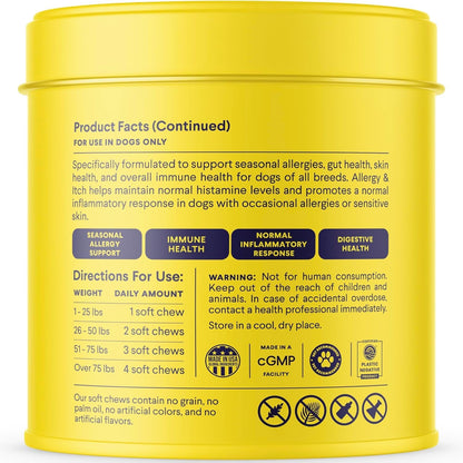 Finn Allergy & Itch Soft Chews for Dogs - Colostrum & Bee Propolis - 90 Ct | Quercetin & Probiotics - NASC Certified - Vet-Formulated - Seasonal & Environmental Allergy Relief6