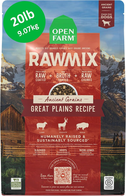 Open Farm Rawmix Ancient Grains Dry Dog Food, Wild Ocean Kibble, 20Lb Bag | Wild-Caught Whitefish, Salmon and Rockfish, Freeze Dried Raw Chunks, 100% Traceable Ingredients, Non-Gmo Fruits & Veggies.14