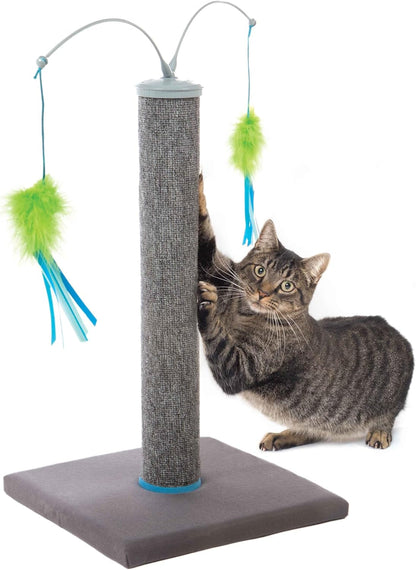 Scratch 'N Spin Cat Toy, Carpet Scratching Post, Interactive Spinning Wand, Multicolored3