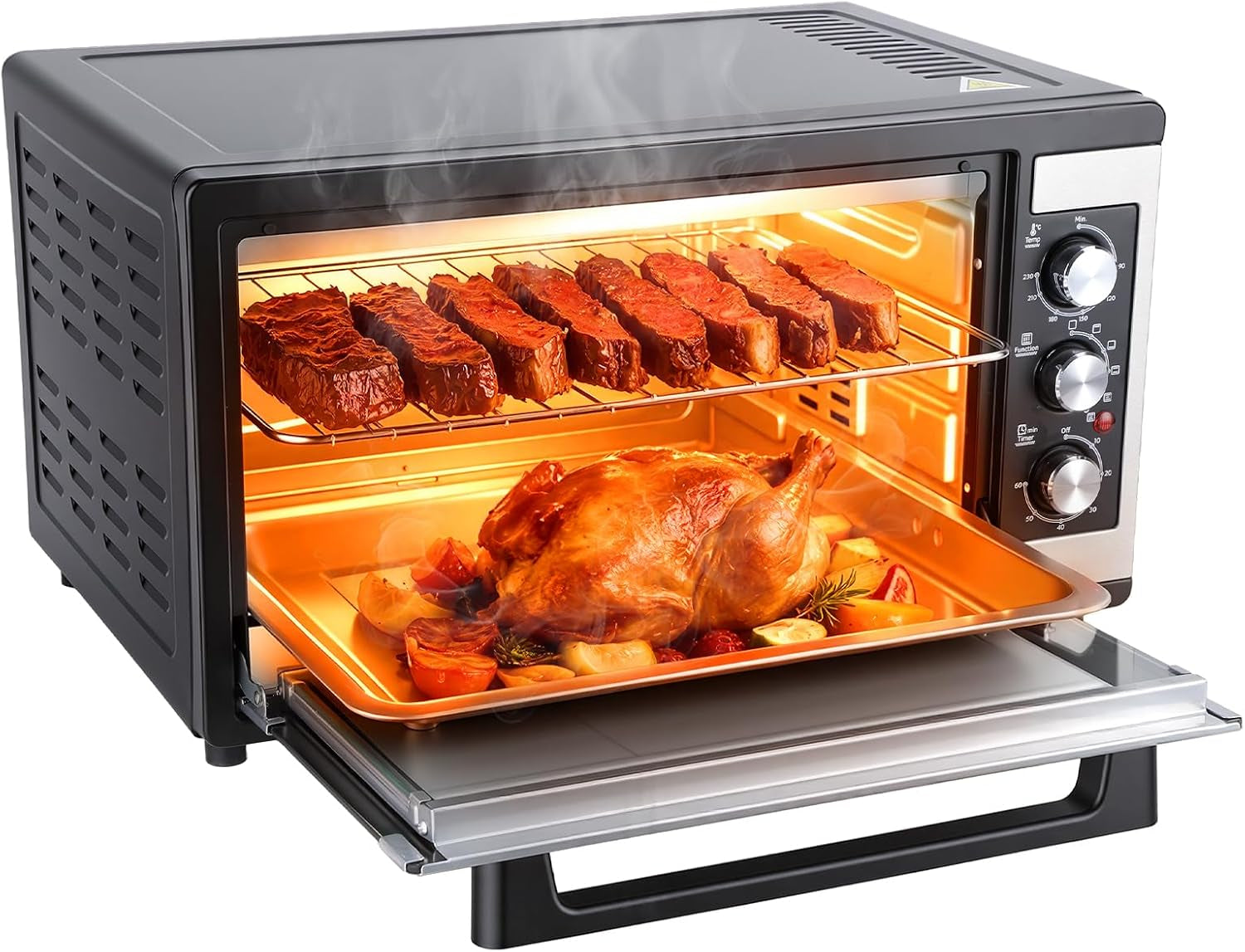 large-toaster-oven-46l-countertop-convection-oven-9-in-1-electric-baking-oven-with-rotisserie-1500w-stainless-steel-countertop-oven-60-minute-timer-fits-12-inch-pizza-4-slice-toaster-whole-chi