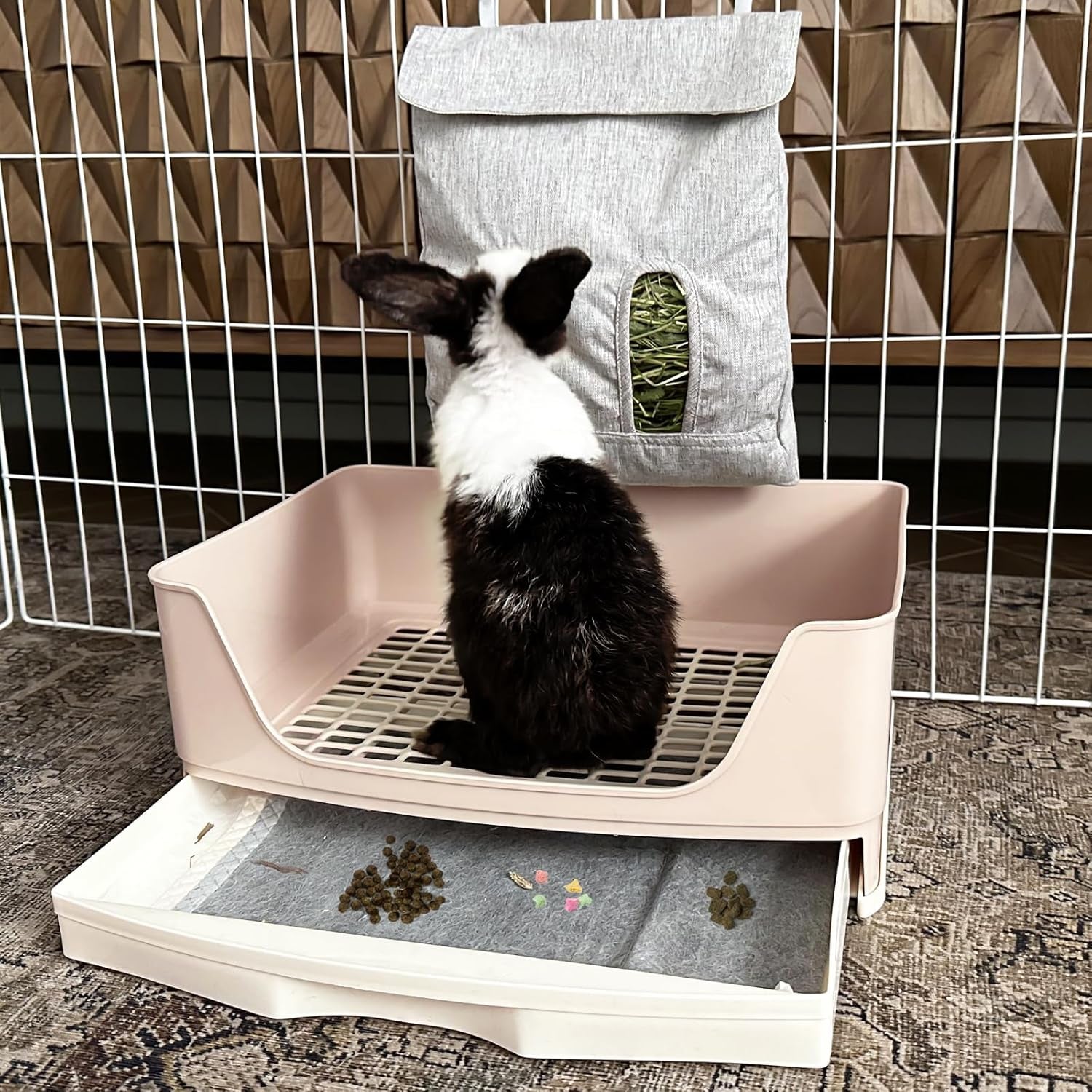 large-rabbit-litter-box-bunny-litter-box-potty-training-for-rabbits-litter-pan-with-drawer-rabbit-bedding-toilet-for-adult-guinea-pig-ferret-bunny-and-other-animals-brown