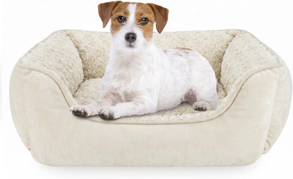 JOEJOY Rectangle Dog Bed for Large Medium Small Dogs - Washable Orthopedic Sofa Bed, Soft Breathable Puppy & Pet Cuddler, Durable Calming Dog Bed with Anti-Slip Bottom, Multiple Sizes, Beige30