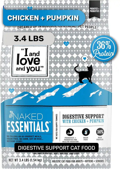 I and Love and You Naked Essentials Dry Cat Food - Salmon + Trout - Grain Free, Real Meat, No Fillers, Prebiotics + Probiotics, 3.4Lb Bag15