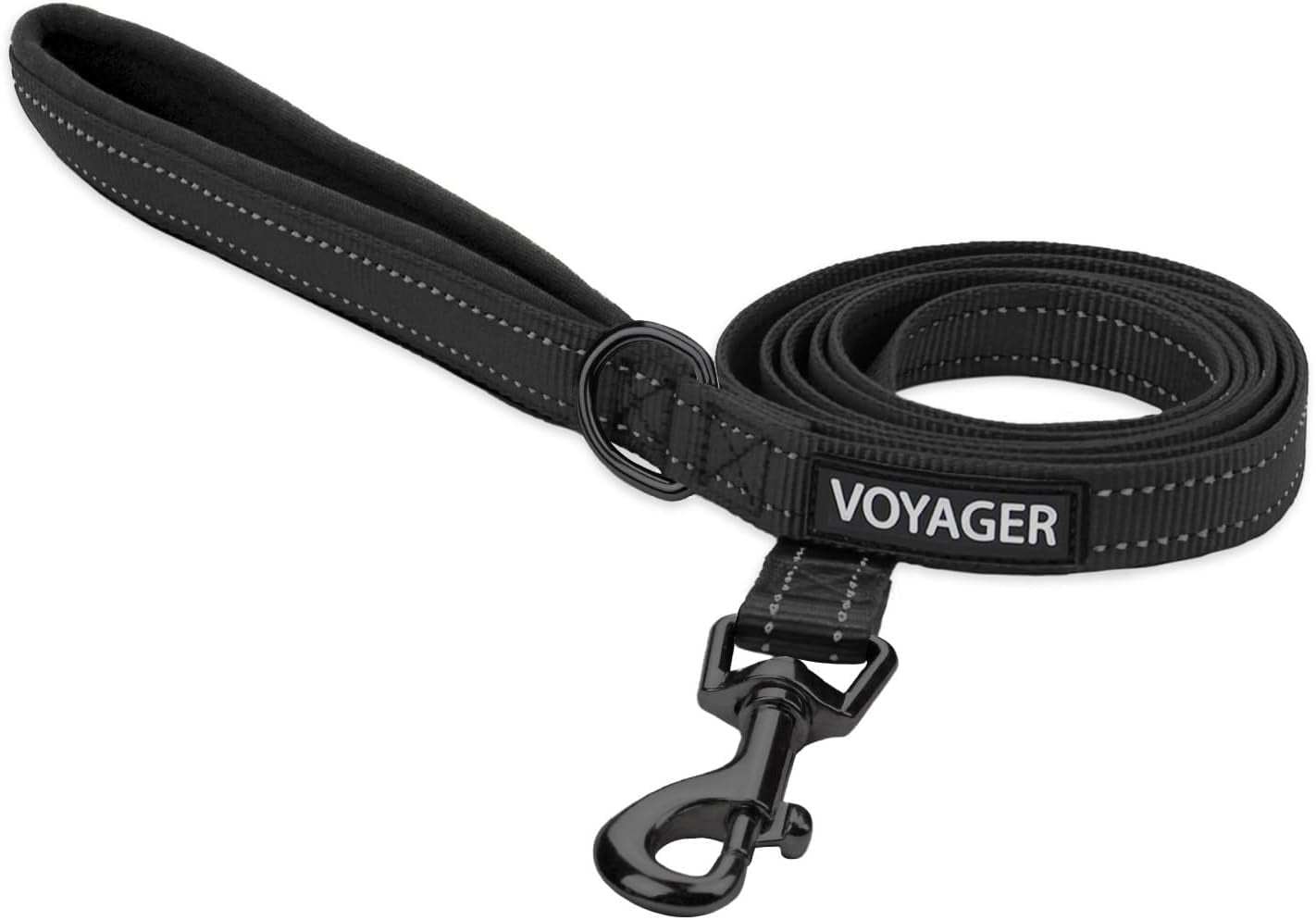 best-pet-supplies-voyager-nylon-dog-leash-fuchsia-small-5ft-in-length-5-8-in-width-reflective-soft-neoprene-handle-heavy-duty-metal-clips-for-running-walking-training