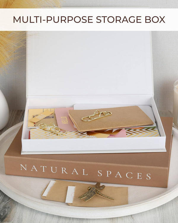 Beautiful Decorative Books Set of 2 Boxes for Coffee Table & Mantel Decor | Aesthetic Modern Home Decoration for Your Bookshelf or Mantel Shelf, Fake/Faux Books Double as Photo Storage or Keepsake Box3