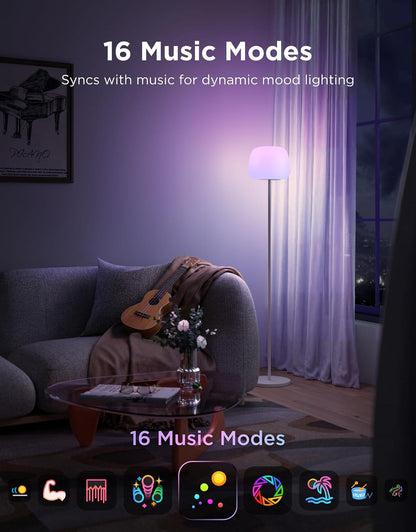 Govee Lantern Floor Lamp, Halo Gradient RGBIC Smart Corner Lamp for Bedroom | Luminblend+, 1000K-10000K, Matter Compatible, 100+ Scene Modes, Music Sync, 1400Lm, Modern Floor Lamps for Living Room, White7