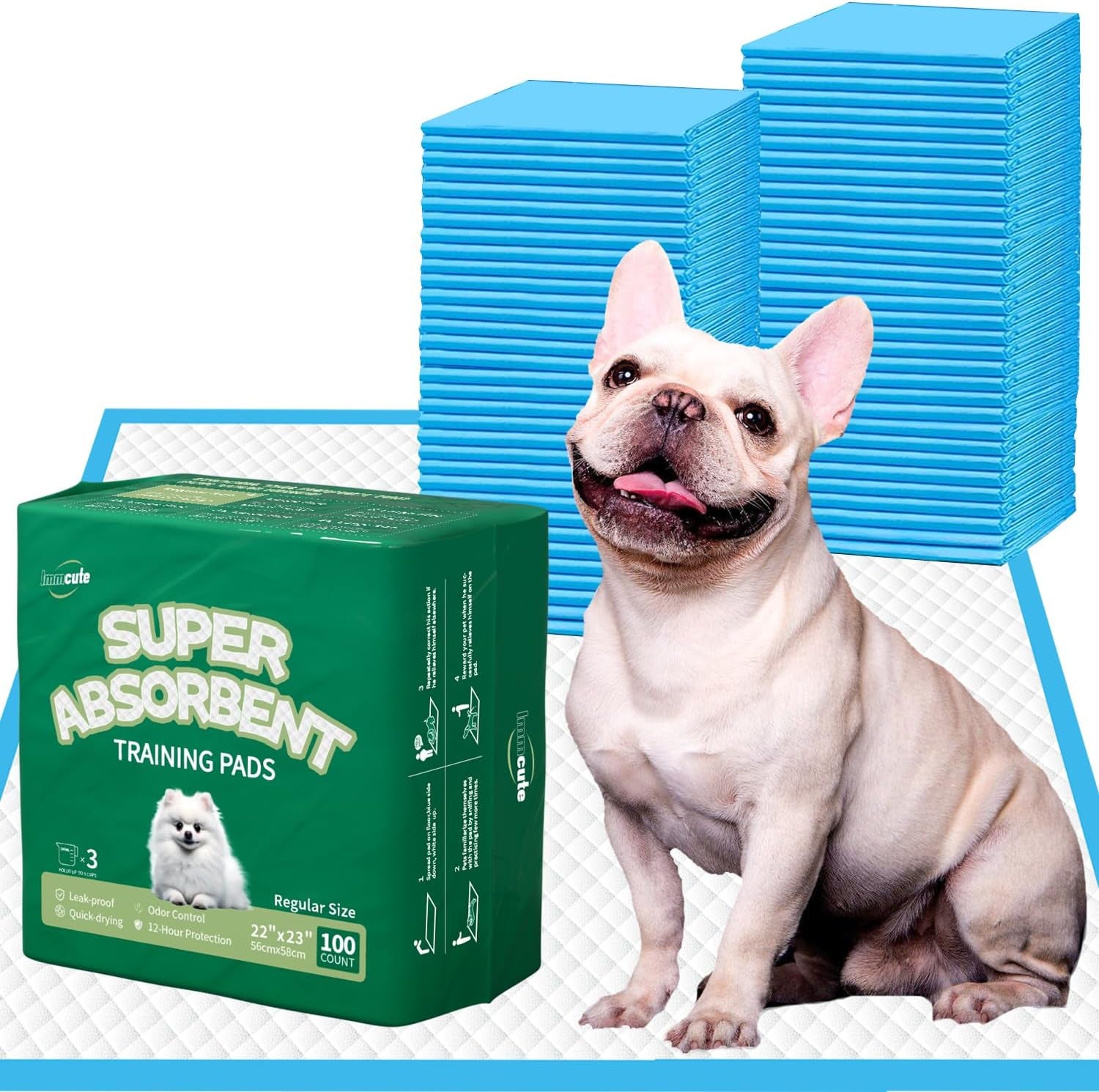 immcute-puppy-pads-22x23-100-count-6-layer-leak-proof-super-absorbent-dog-training-pads-disposable-potty-pads-for-puppies-dogs-cats-rabbits-blue-white