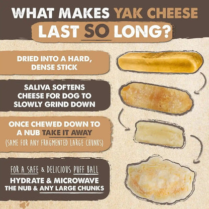Mighty Paw Yak Chews, Long Lasting Hard Chew for Large Dogs, 4 Pack | Milk, Salt & Lime Juice, Grain-Free, Lactose-Free, Odor-Free, 68G Protein per Stick, Aggressive Chewers, Puppy Teething6