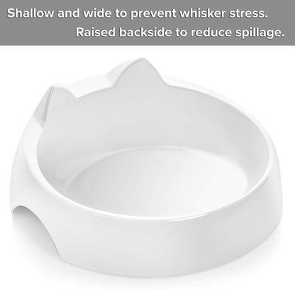 Catguru Whisker Stress Free Cat Water Bowl, Reliefs Whisker Fatigue, Wide Cat Dish, Non Slip Pet Feeding Bowl, Shallow Pet Food Water Bowls, Non Skid Bowls for Cats (Marshmallow)2