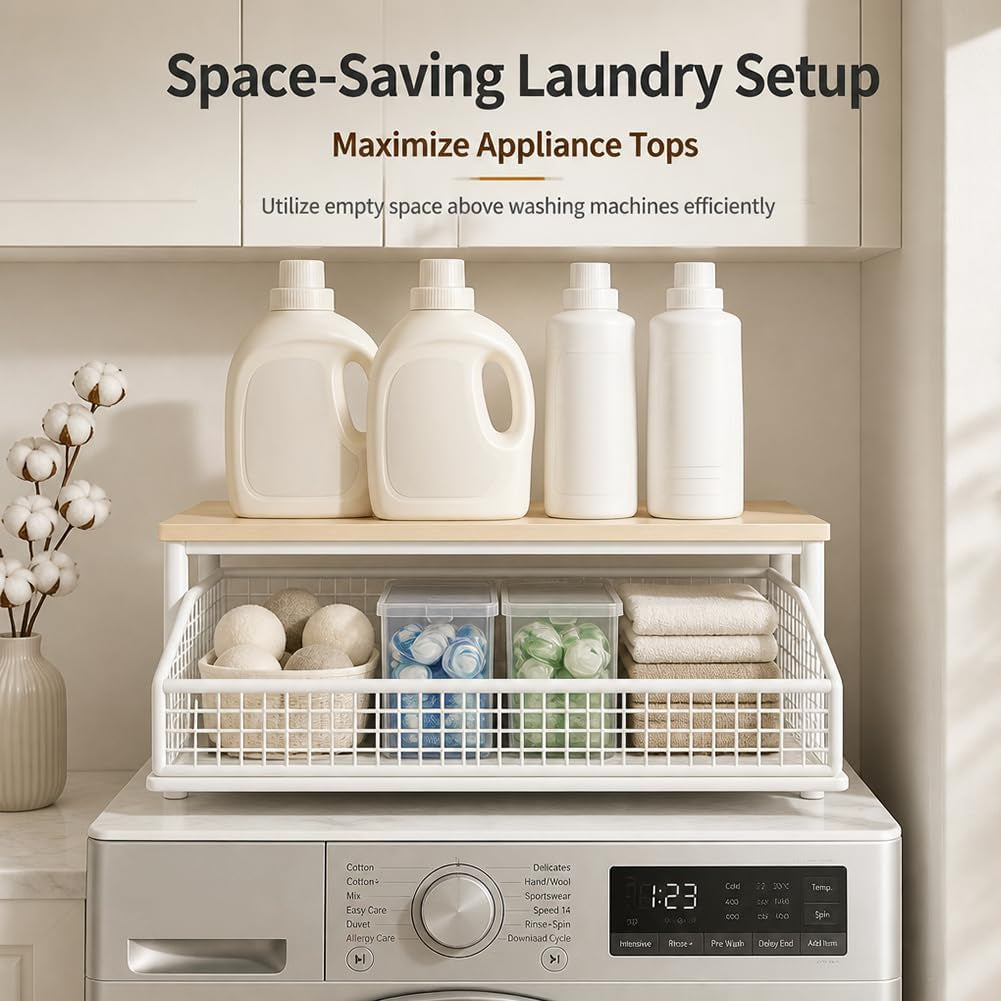 kitchen-countertop-organizer-with-drawers-microwave-oven-rack-teak-microwave-storage-rack-with-pull-out-drawer-basket-space-saving-counter-shelf-rack-for-kitchen-no-installation-required