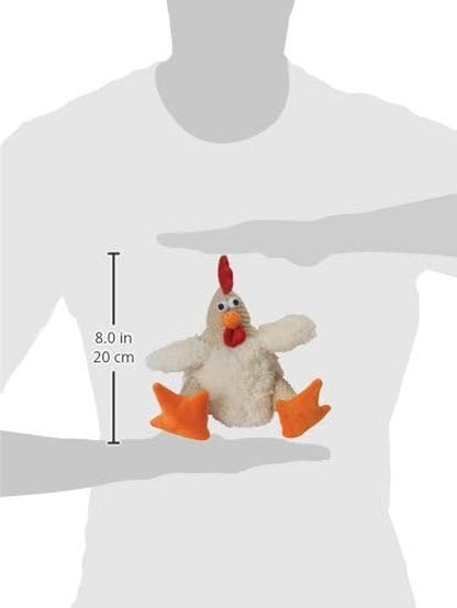Godog Checkers Fat Rooster Squeaky Plush Dog Toy, Chew Guard Technology - White, Large3