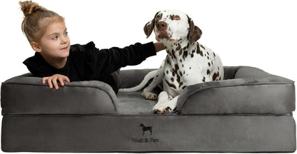 NOAH & PAW Large Dog Bed, 35X25X11 Inch, Orthopedic Dog Beds, Eggshell Memory Foam Infused with Cooling Gel, Inner Cover, Water Resistant, Machine Washable (Faux Leather)31