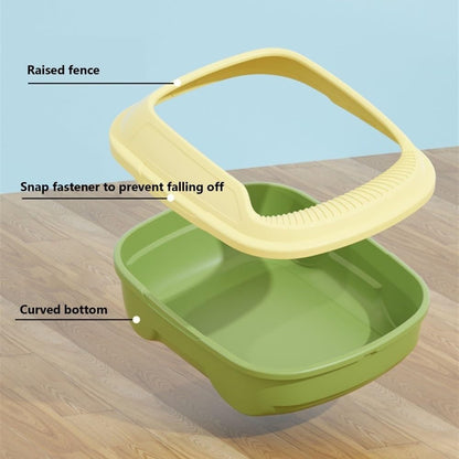 Pet Supplies, Open Top Cat Litter Box with Scoop, High Side Sifting Tray for All Cats(Green)6