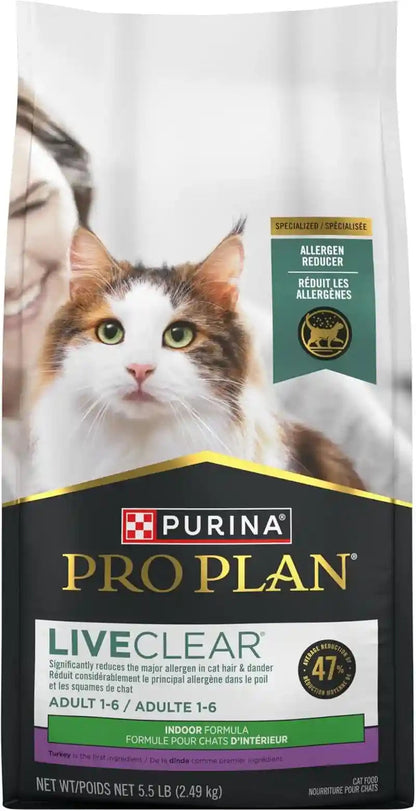 Purina Pro Plan Indoor Cat Food Liveclear Cat Allergen Reducing Turkey and Rice Formula - 5.5 Lb. Bag4