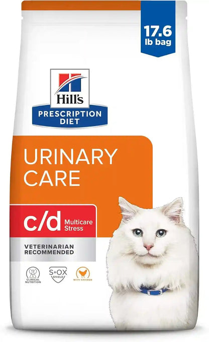 HILL'S PRESCRIPTION DIET C/D Multicare Stress Urinary Care Dry Cat Food | #1 Veterinarian Recommended, Chicken Recipe, 4 Lb. Bag17