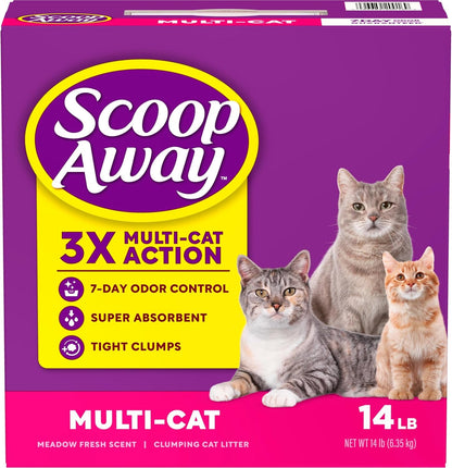 Scoop Away Multi Cat Litter with Meadow Fresh Scent, 14 Lb. Box (Package May Vary)13